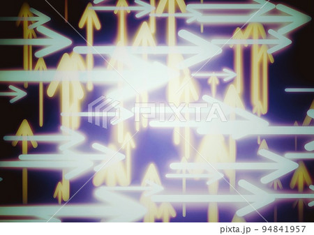 無数の光の矢が飛び交う3dイラストレーションのイラスト素材 [94841957 