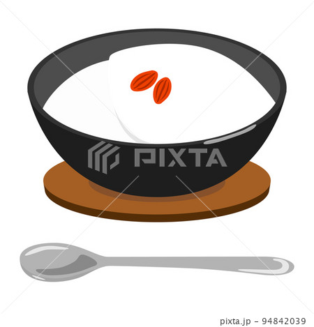 中国料理　中華料理　杏仁豆腐　ベクターイラスト 94842039