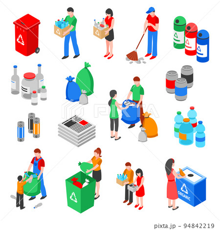 Garbage Recycling Elements Set 94842219