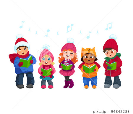 Caroling kids setのイラスト素材 [94842283] - PIXTA