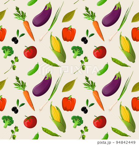 Vegetables seamless pattern 94842449