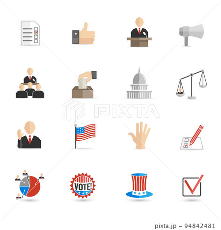 Elections icons flat set 94842481