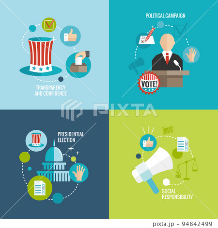 Elections icons flat decorative set 94842499