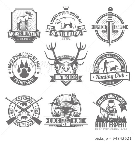 Black Hunting Emblems Set 94842621