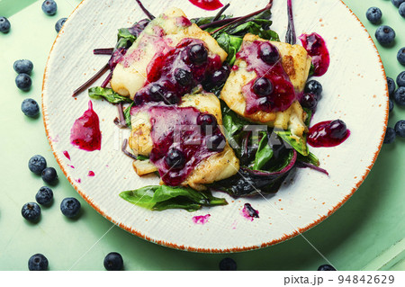 Baked fish,pangasius on white plate Baked fish,pangasius on white plate 94842629