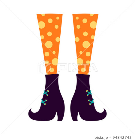 halloween vector illustration with cute witch legs 94842742
