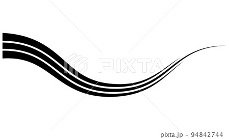 Triple winding curved line calligraphy, squiggle doodle road Triple winding curved line calligraphy, squiggle doodle road 94842744