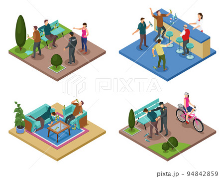 Alcoholism Isometric Concept Alcoholism Isometric Concept 94842859