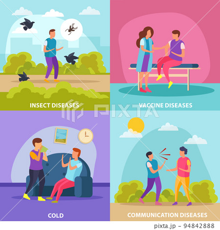 Diseases Transmission Ways 2x2 Design Concept 94842888