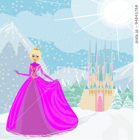 beautiful princess on a walk on a winter day beautiful princess on a walk on a winter day 94843768