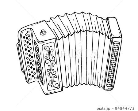 Accordion is a musical instrument in the style... - Stock Illustration  [94844773] - PIXTA