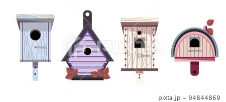 Bird feeder, wooden birdhouse for winter season 94844869