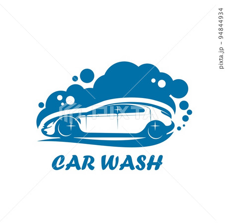 Car wash service icon. Automobile interior cleaning and detailing shop vector symbol, carwash service icon or emblem with coupe car silhouette, vehicle shampoo foam bubbles Car wash service icon. Automobile interior cleaning and detailing shop vector symbol, carwash service icon or emblem with coupe car silhouette, vehicle shampoo foam bubbles 94844934