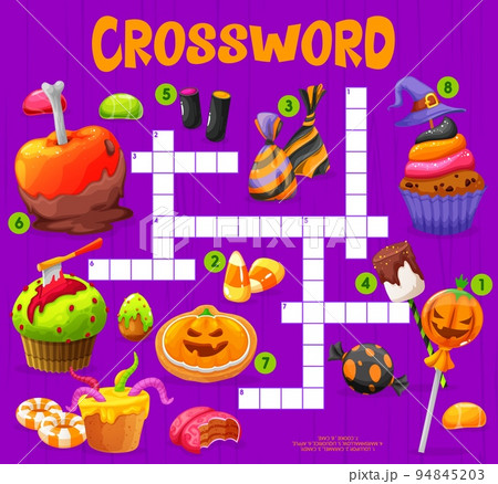 Halloween crossword quiz grid Cartoon candies のイラスト素材 94845203