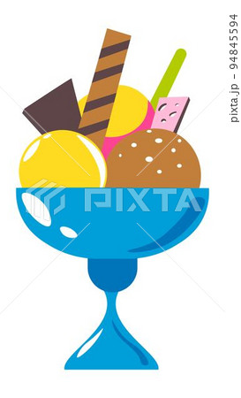 Ice cream in cup, frozen dessert with cookies Ice cream in cup, frozen dessert with cookies 94845594