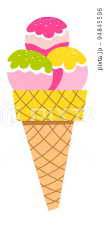 Ice cream cones in waffle, tasty dessert gelato Ice cream cones in waffle, tasty dessert gelato 94845596