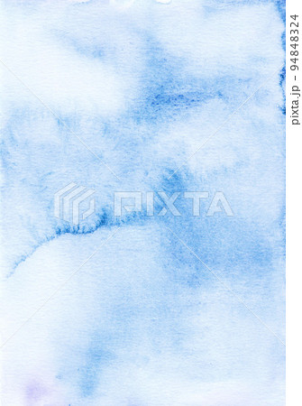 Watercolor light blue and white background. Messy textured backdrop. 94848324