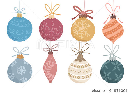 Hand drawn flat christmas ball collection Hand drawn flat christmas ball collection 94851001