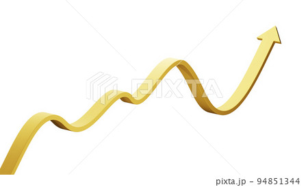 Progress, growth, improvement or success concept. Yellow arrow goes up. 94851344