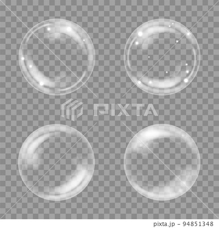 Transparent shiny foam bubbles set 94851348