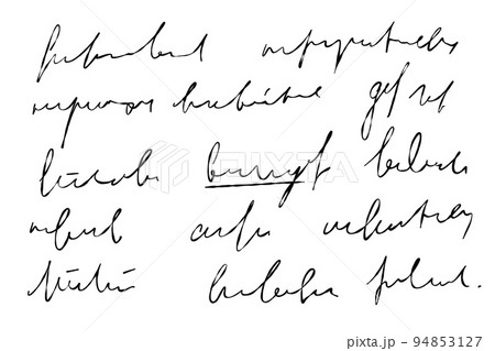 Handwritten Unreadable illegible text. Abstract handwriting of fictional language. 94853127