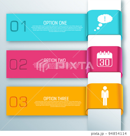 Colorful Infographic Web Ribbon Horizontal Banners 94854114