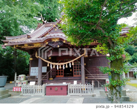 金の装飾が美しい玉式神社の夏の風景(埼玉県加須市) 金の装飾が美しい玉式神社の夏の風景(埼玉県加須市) 94854329
