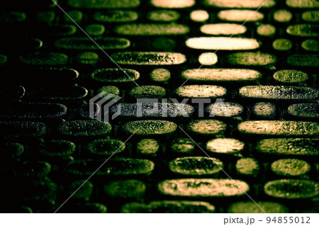 structure of road pavement in the night the reflection of the lights 94855012