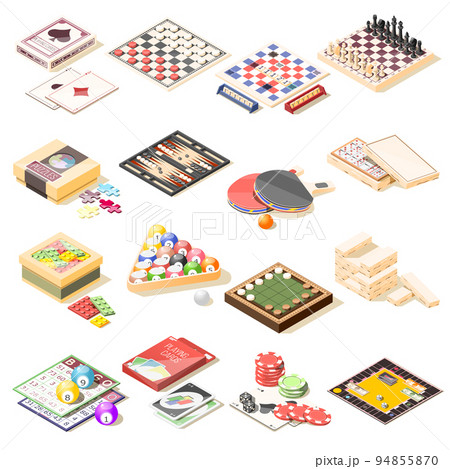 Board Games Isometric Icons Set Board Games Isometric Icons Set 94855870