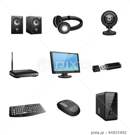 Computer accessories icons black Computer accessories icons black 94855892