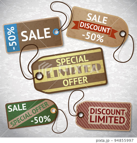 Collection of discount cardboard sale labels 94855997