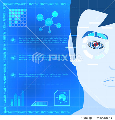 Eye Biometrics Scanner Technology Graphic Designのイラスト素材 [94856073] - PIXTA