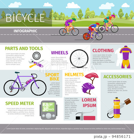Bicycle vector infographic template in flat style 94856171