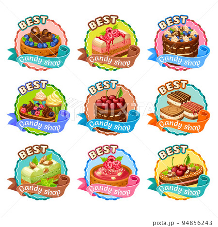 Colorful Candy Shop Stickers Set 94856243