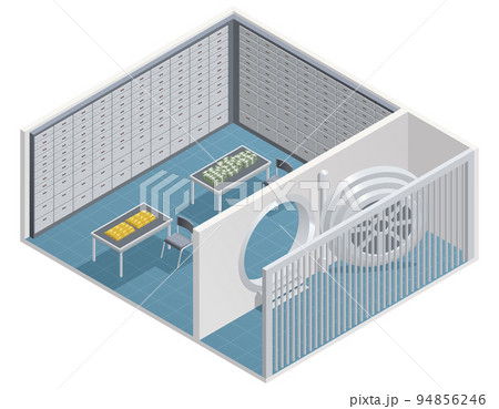 Bank Interior Isometric 94856246