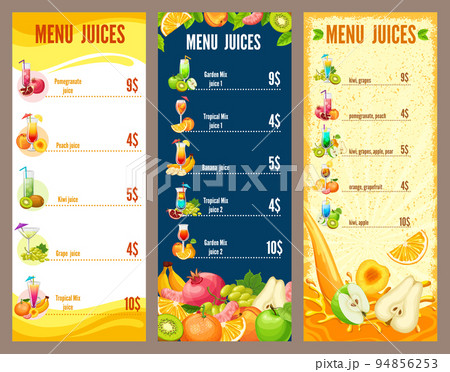 Colorful Natural Juices Menu Template Colorful Natural Juices Menu Template 94856253