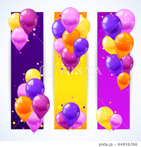 Colorful Balloons Banners Vertical 94856266