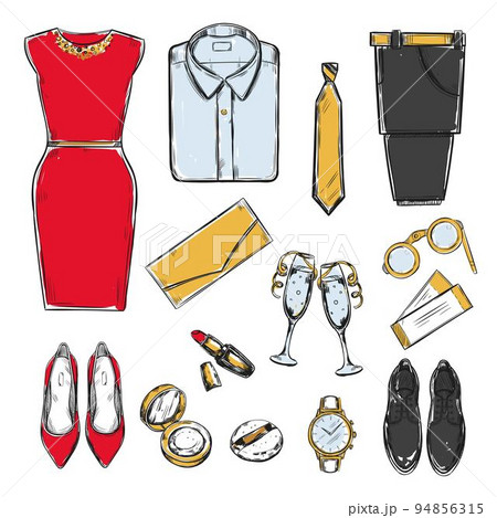 Colored Doodle Evening Wardrobe Collection Colored Doodle Evening Wardrobe Collection 94856315