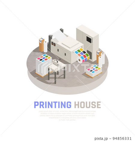 Printing House Polygraphy Isometric Composition 94856331