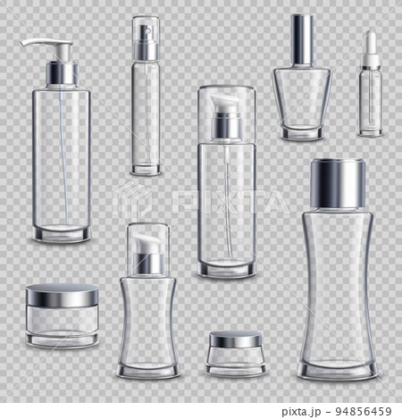 Cosmetics Package Realistic Transparent Set 94856459