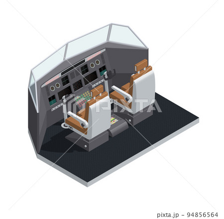 Airplane Interior Isometric Isolated Composition 94856564