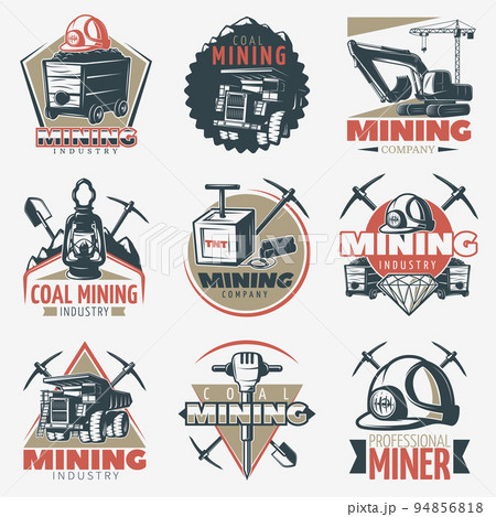 Coal Mining Emblems Set 94856818
