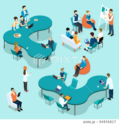 Coworking People Isometric Set 94856827