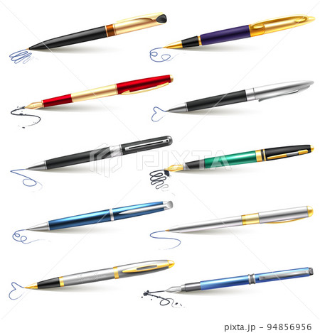 Business Fountain Pen Icon Set 94856956
