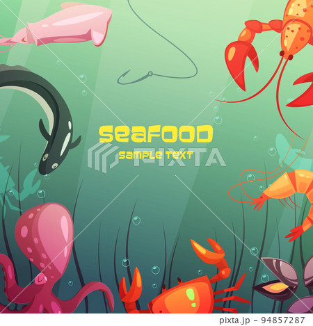 Seafood Cartoon Illustration 94857287