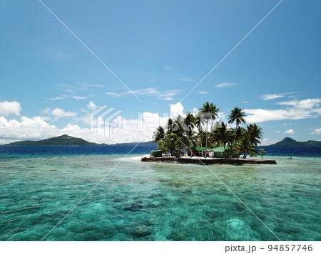 Uninhabited island JEEP island in Chuuk, Micronesia. Here is the world's greatest wreck diving destination. 94857746