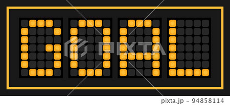 Orange color led banner in word goal on black background Orange color led banner in word goal on black background 94858114