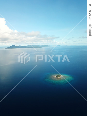 Uninhabited island JEEP island in Chuuk, Micronesia. Here is the world's greatest wreck diving destination. 94858118