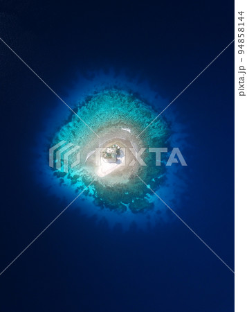 Uninhabited island JEEP island in Chuuk, Micronesia. Here is the world's greatest wreck diving destination. 94858144