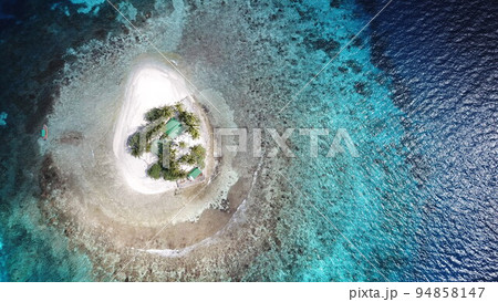 Uninhabited island JEEP island in Chuuk, Micronesia. Here is the world's greatest wreck diving destination. 94858147